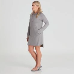 NRS Silkweight Hoodie Dress -4Corners Riversports 10112 02 Sharkskin Model Front 090121 1000x1000 6639a72f 249d 4c85 afbf 6249ada468f3