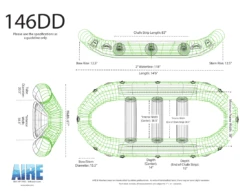 146DD Raft 14 146DD Raft -4Corners Riversports 146DD Wireframe