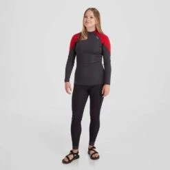 NRS Hydroskin 0.5mm Long Sleeve Shirt - Women's -4Corners Riversports 15004 06 GraphiteSalsa Model Front 080723 1000x1000 bbdb83f4 ed83 4c95 ac53 f2047321d61f