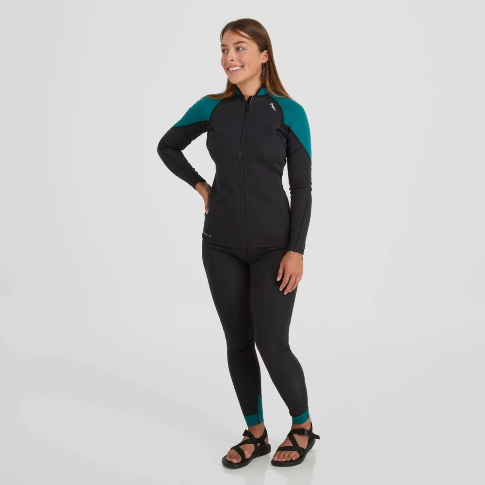 Hydroskin 1.5mm Jacket - Women's NRS Hydroskin 1.5mm Jacket - Women's -4Corners Riversports 15039 04 BlackHarbor Model Front 080823 1000x1000 bd391bfc 07a0 4a13 bde8 508d849fc4d7