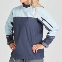 NRS Endurance Splash Jacket - Women's -4Corners Riversports 20011 07 CloudNavy Model FrontCrop 070121 1000x1000 47fe698f 10ce 42c9 8289 bf055d665549