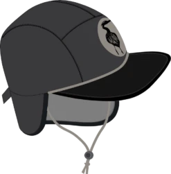 Nobdody Flat Brim Skull Cap 6 Nobdody Flat Brim Skull Cap -4Corners Riversports Black Compressed 1