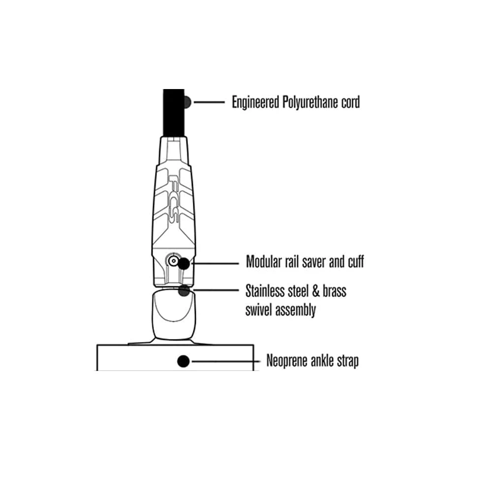 7' Straight Leash FCS 7' Straight Leash -4Corners Riversports FCS Re Leash