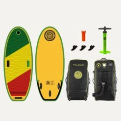 SOLra -4Corners Riversports classic solra inflatable river surfboard two views with accessories